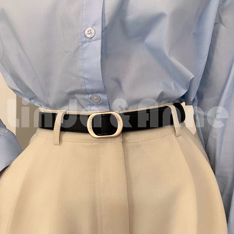 WJK911 MEGA ALE Ikat Pinggang Gesper Wanita Bahan Pu Tebal Sabuk Gaya Retro Vintage Simple Belt Wome