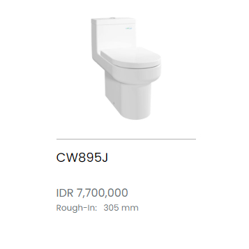 TOTO CLOSET KLOSET DUDUK PUTIH  One Piece Toilet CW895J