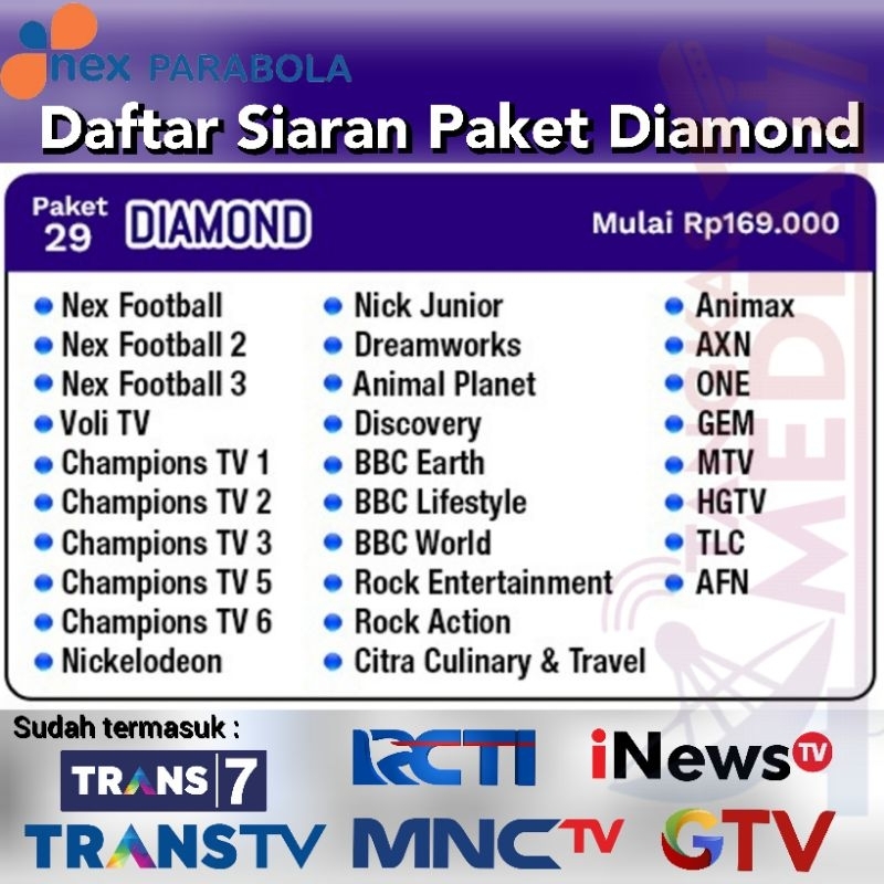Paket Diamond Premium NEX PARABOLA Original