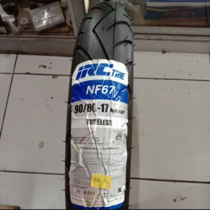 BAN TUBELESS IRC NF67 90/80-17 UNTUK BAN DEPAN MOTOR,SUPRA GTR 150,MX KING 150