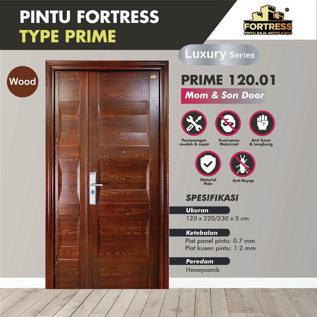 PINTU BAJA FORTRESS PRIME 120.01 / PINTU FORTRESS 120 CM / KAYU