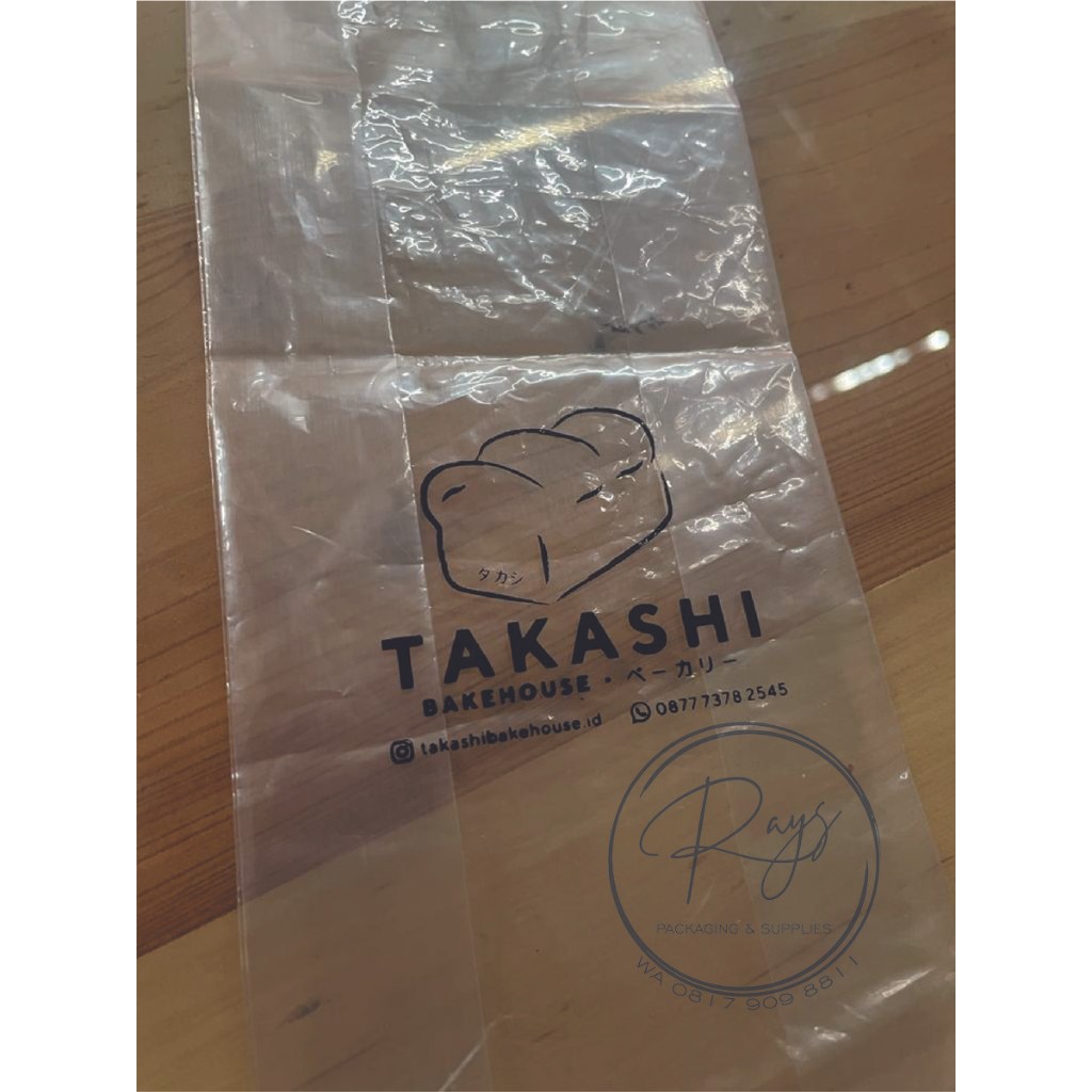 Sablon printing plastik PE ukuran 10 Kemasan minuman kantong keresek