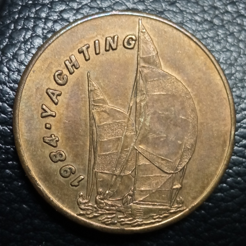 Koin Token Kuno Amerika Serikat Olympiad Los Angeles tahun 1984 gambar Perahu