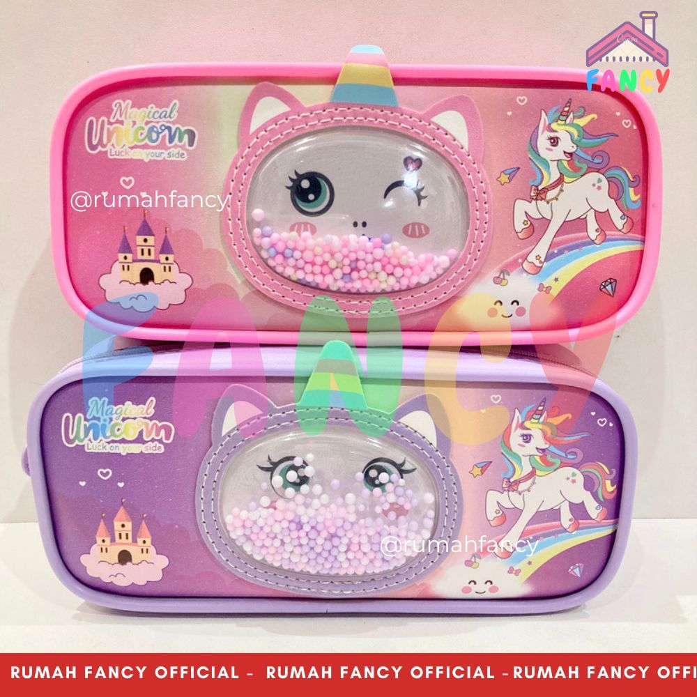 

Tempat Pensil / Kotak Pensil IMPORT XIAO LING JING Kucing Unicorn + Manik Gabus Lucu Unik BD 932