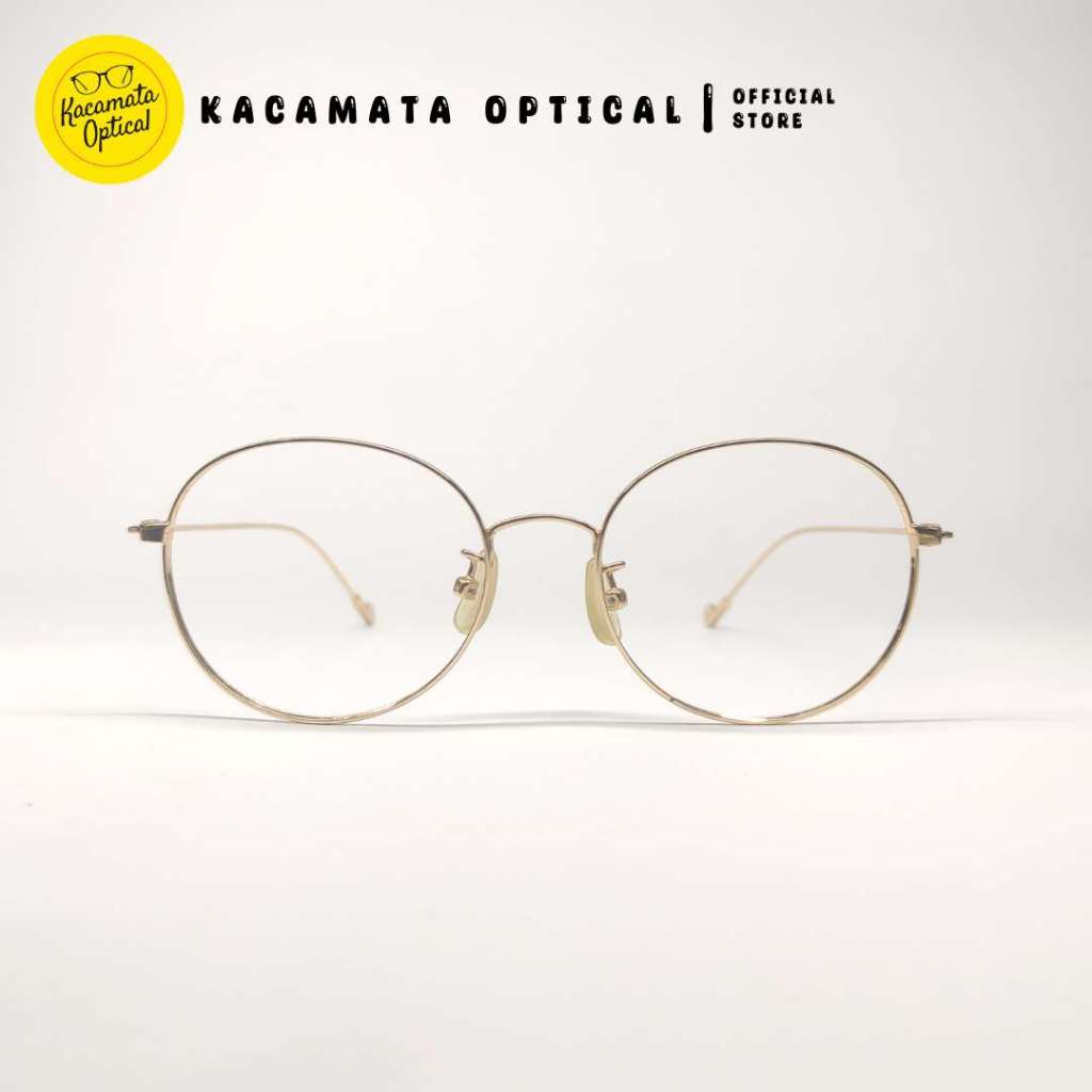 KACAMATA OPTICAL - Frame KMO5076 Oval Gold Besi