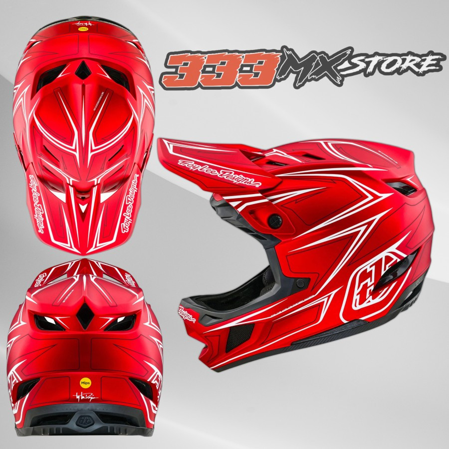 Helm TLD D4 Composite Pinned Red Helm Sepeda TLD D4 Composite Original
