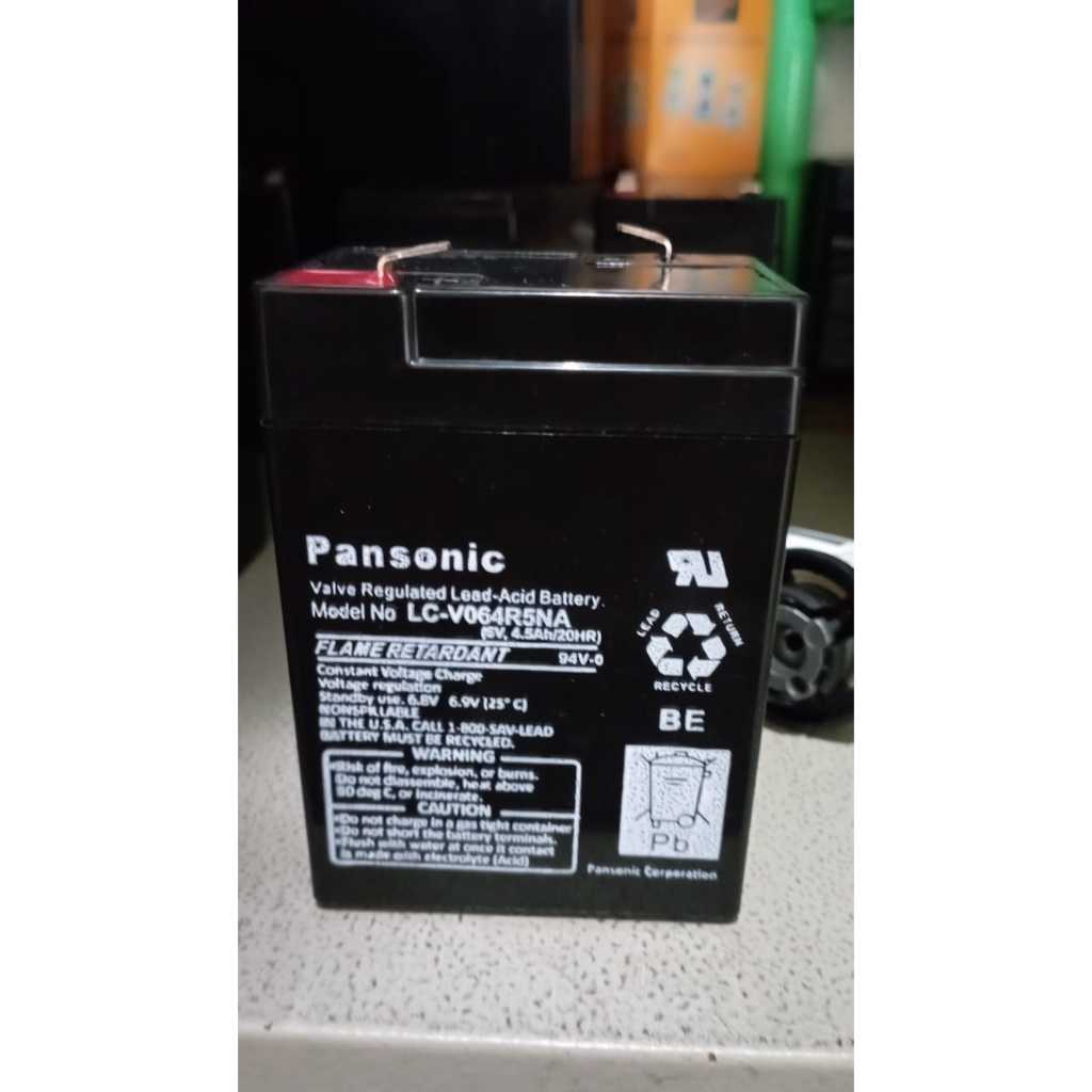 ORIGINAL Baterai Battery PANSONIC Aki Kering Accu Kering 6v 6 v 6volt 6 volt Lampu Emergency Mainan 