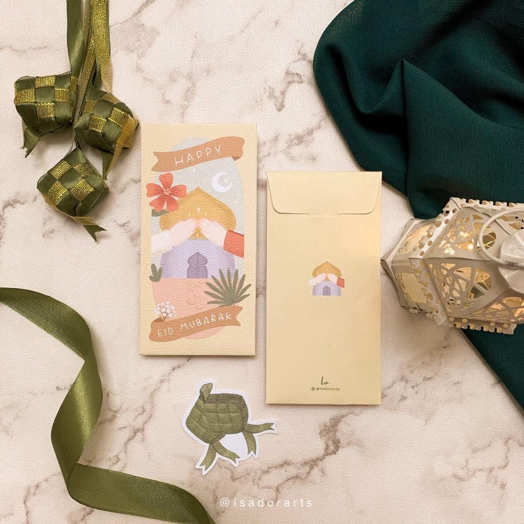 

6pcs Amplop Uang Lebaran Premium Hari Raya Idul Fitri THR Money Envelope Angpao Angpau Panjang Lucu Unik Aesthetic - Mosque