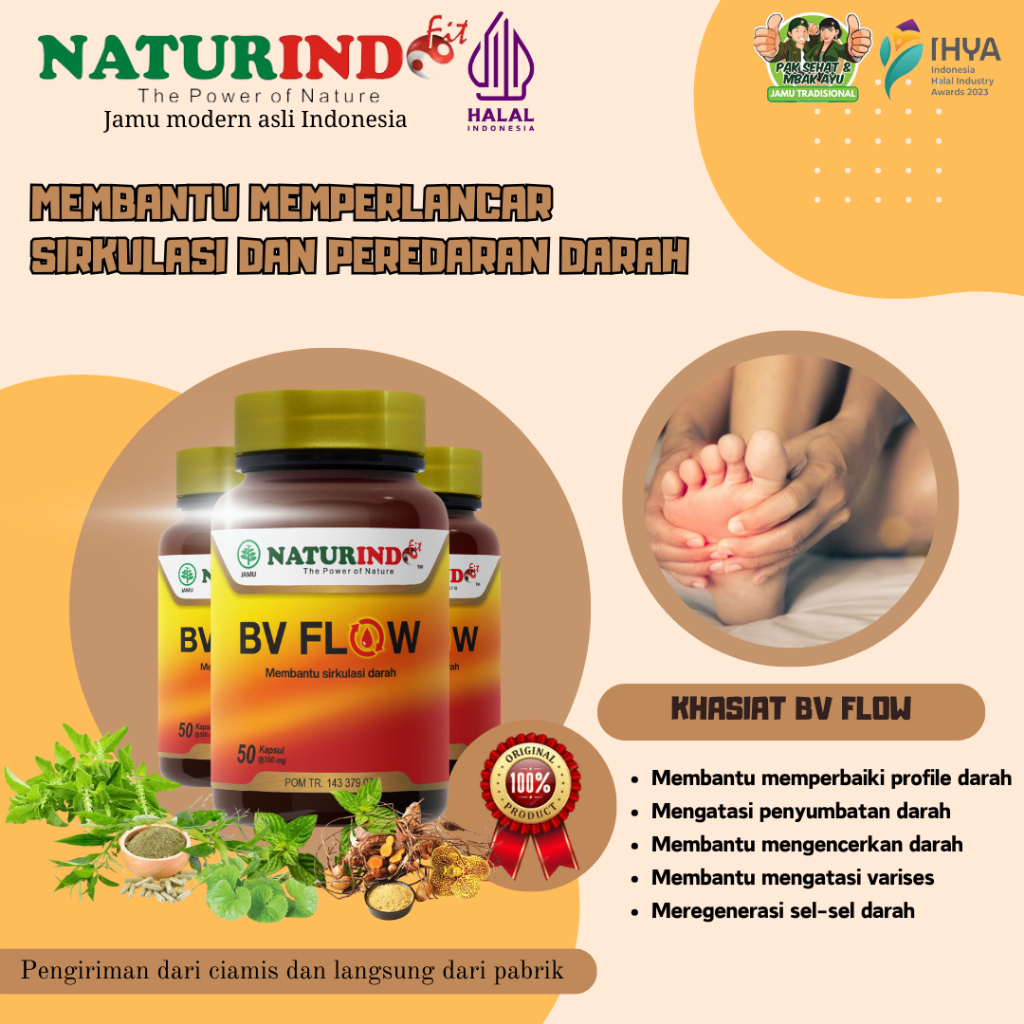 OBAT HERBAL MEMPERLANCAR PEREDARAN DARAH BV FLOW JAMU HERBAL BV FLOW NATURINDO