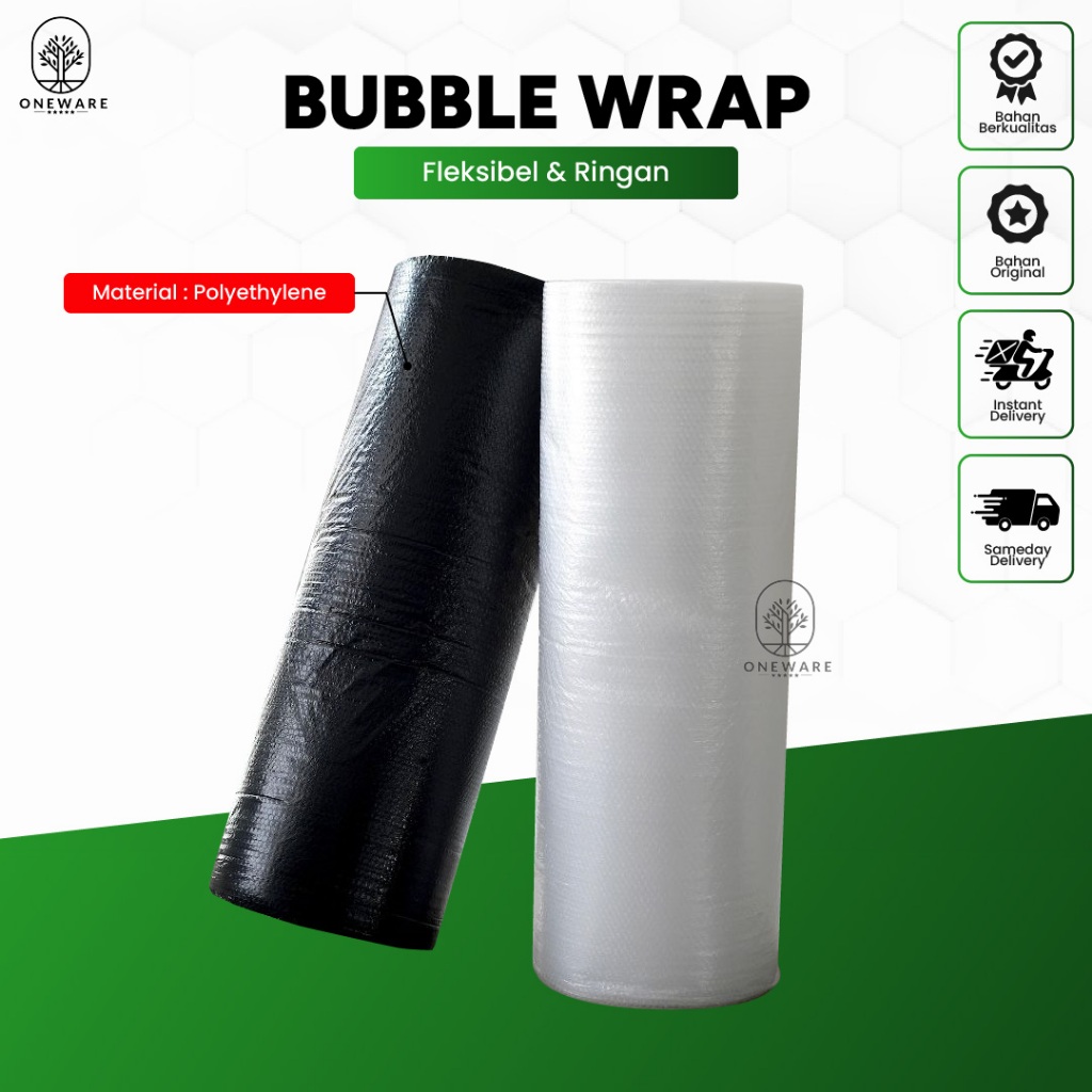 

InJO Bubble Wrap Bening Dan Hitam 1 Roll 125 cm x 50 m Alat Perlindungan Paket Produk Wwaterproof