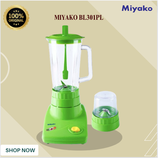 BLENDER PLASTIK MIYAKO BL301PL 1L/BL-301PL/BL 301PL/BL 301 PL/BLENDER PLASTIK 1L ORIGINAL BERGARANSI