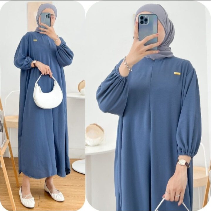 Midi Dress muslim / Midi Gamis wanita jumbo LD 120 cm