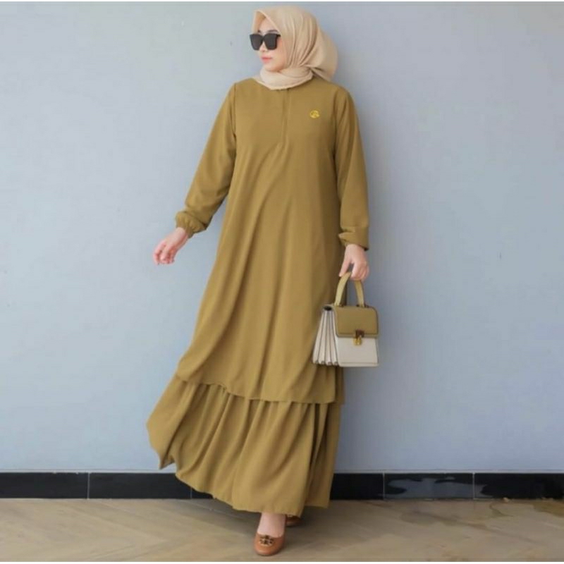 New Deals Gamis Malaysia Melayu Polos Anggun Dan Cantik/Busui/Fashion Muslim Wanita