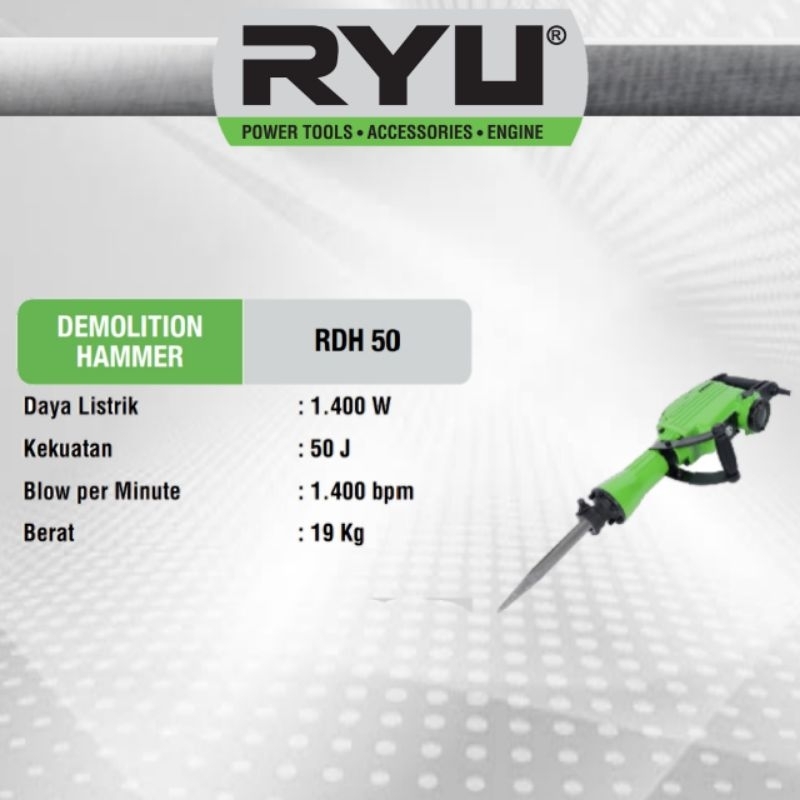 RYU DEMOLITION HAMMER / BOR TEMBOK / MESIN BOBOK / RDH50