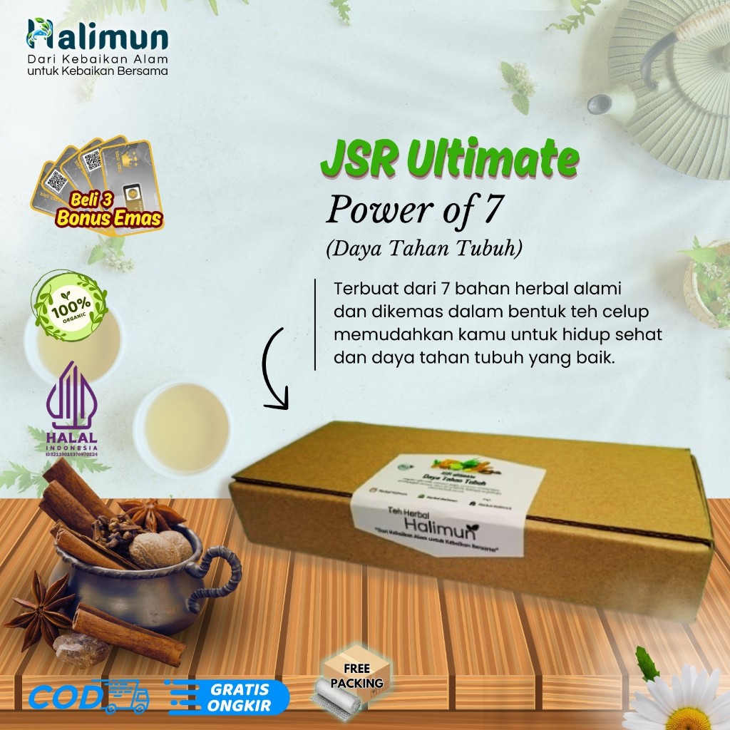 

Teh Celup JSR Ultimate Daya Tahan Tubuh Power of 7 Herbal