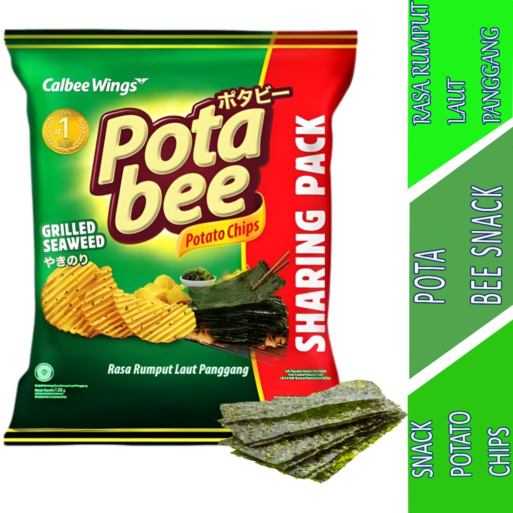 

Rasa Rumput Laut Panggang - Pota Bee - Snack Potato Chips - 120gr