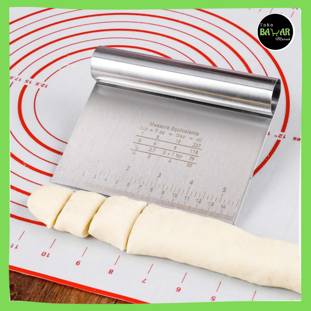 Scraper Stainless Steel Anti Karat 15 CM / Scraper Besi Pemotong Adonan Kue / Scraper Besi KECIL