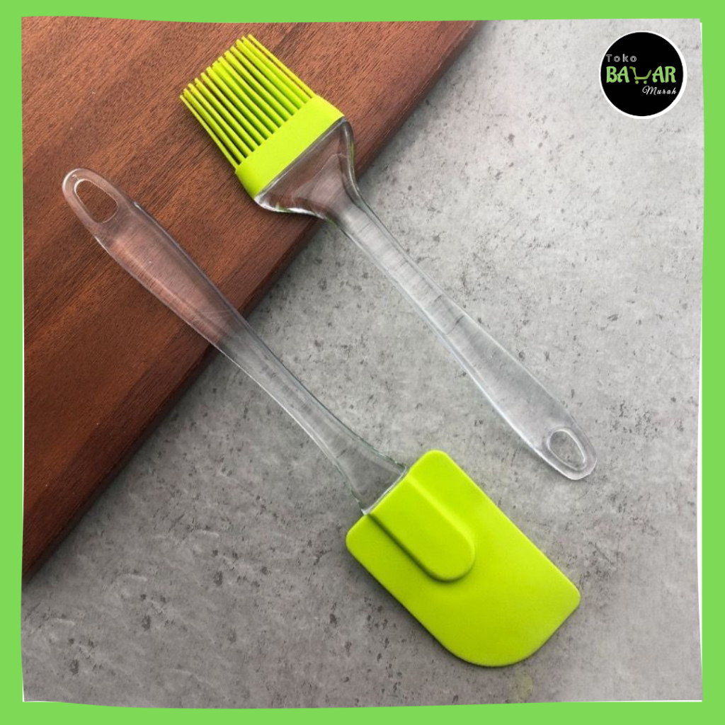 Kuas dan Spatula Silikon BIG / Kuas Kue + Spatula Silikon / Kuas + Spatula Serbaguna Bahan Silikon
