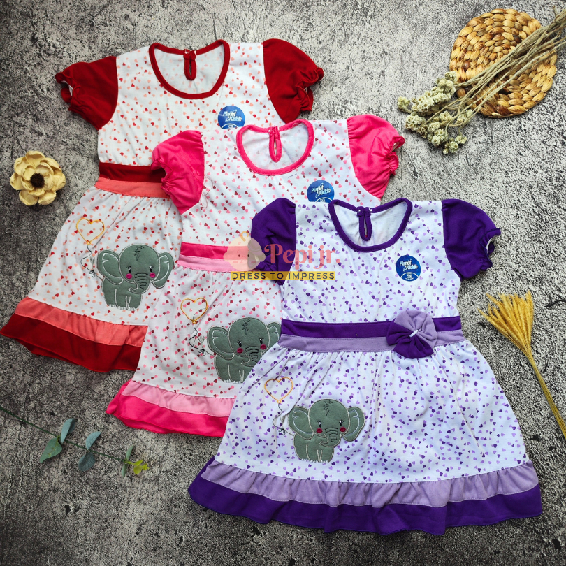 (Big El-02) Dress bayi perempuan 0-24 bulan 1-2 tahun  / baju bayi anak perempuan lucu Planet Kidz