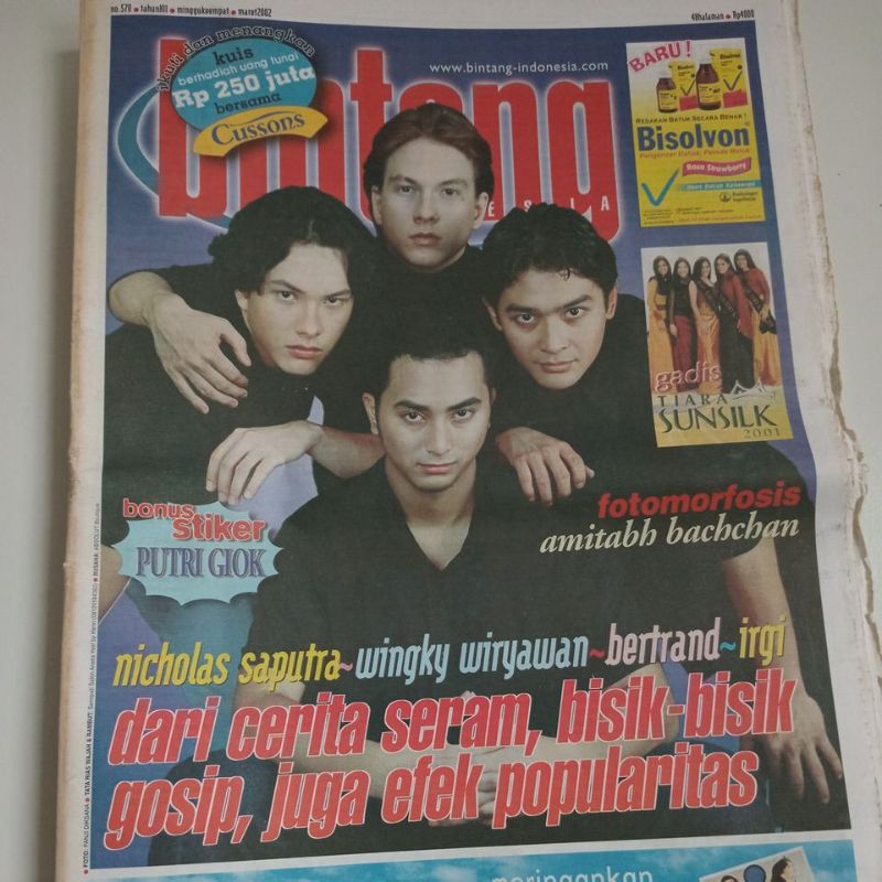 Tabloid Bintang Indonesia Tahun 2002 Cover Nico Betrand Irgi & Wingky