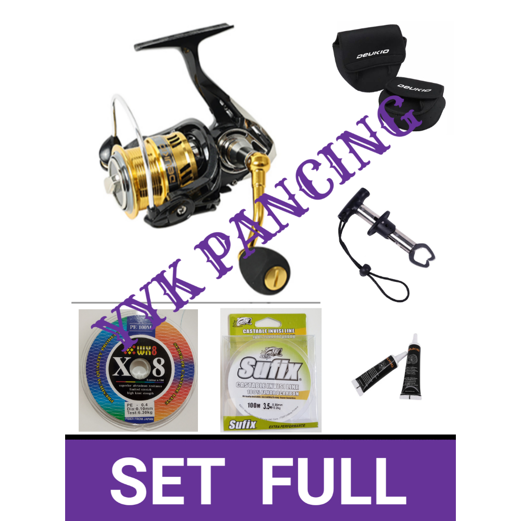 DW deukio reel pancing metal set MURAH