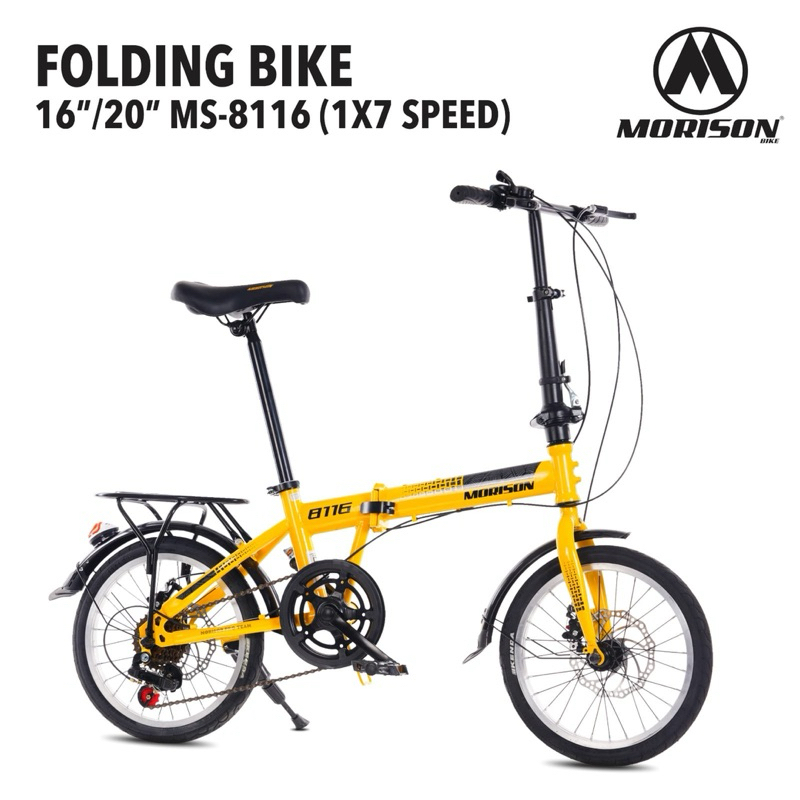 Sepeda lipat  anak dan dewasa lipat morison 16 inch ms 8116  1x7 speed