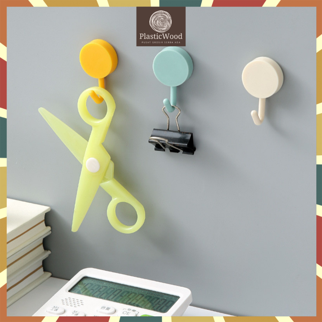 Hook Gantungan Plastik Baju Dan Tas Gantungan Tempel