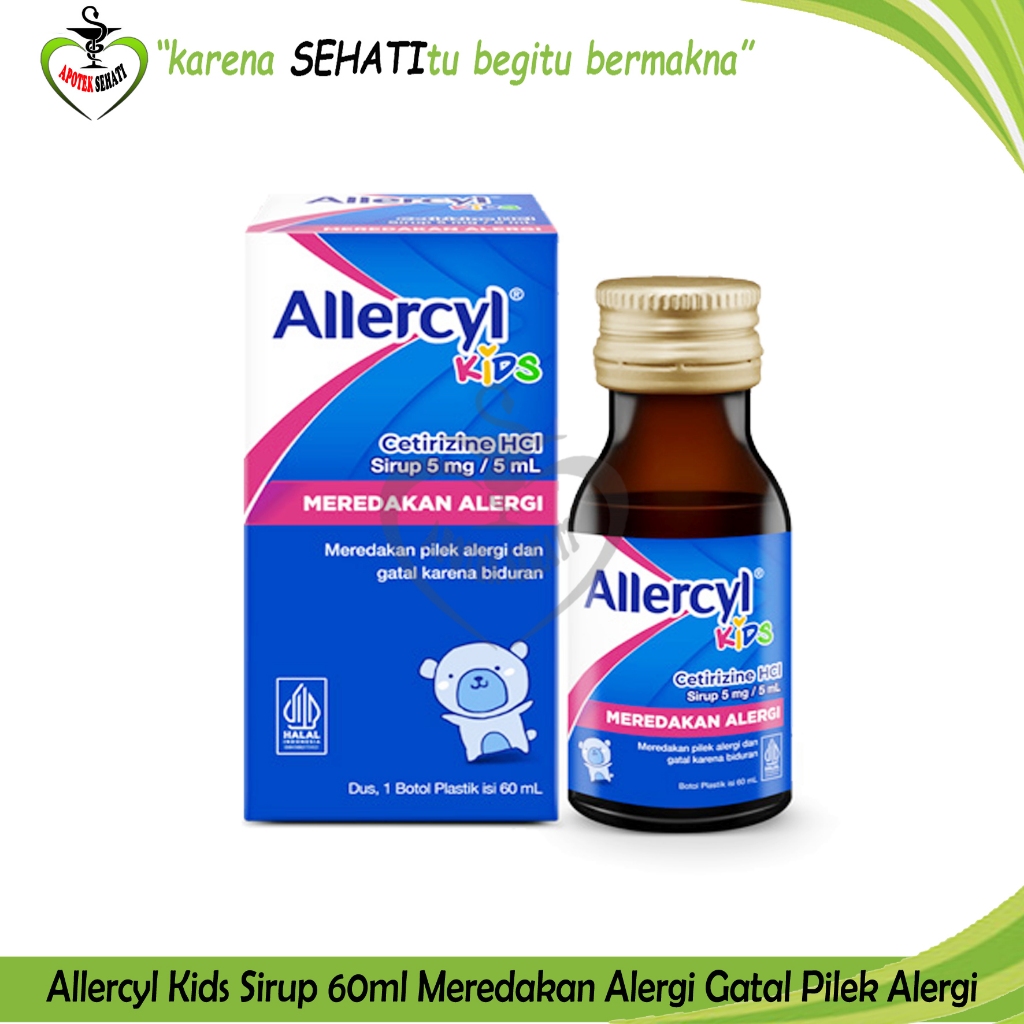 Allercyl Kids Sirup Mengatasi Pilek Alergi Gatal Biduran Anak