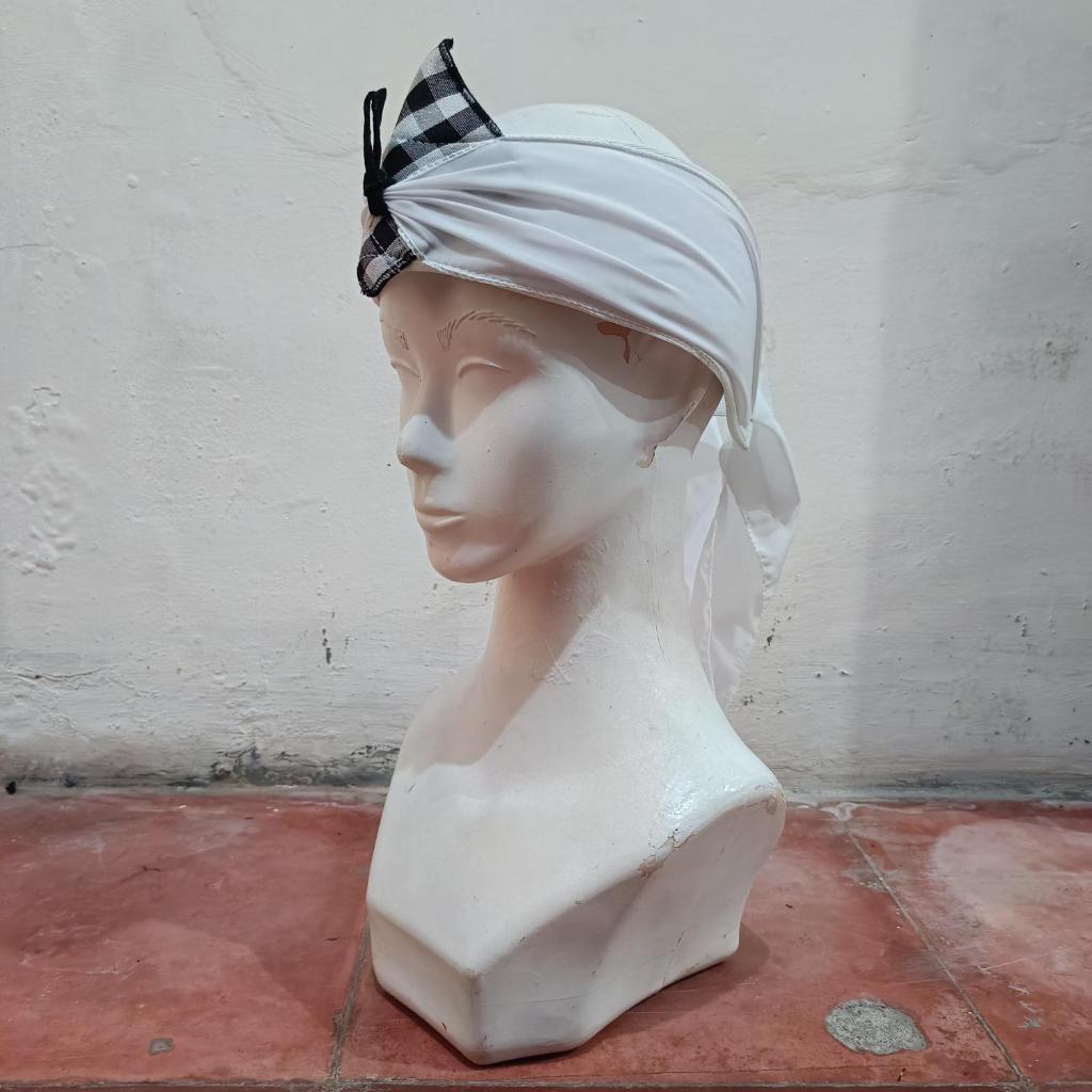 Ikat kepala Headbands batik Poleng PUTIH HITAM