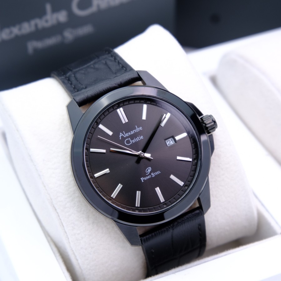ORIGINAL Jam Tangan Pria Alexandre Christie AC 1017 / AC1017 Garansi 1 Tahun - Strap Kulit