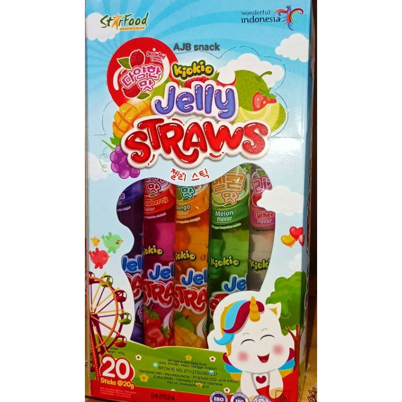 

jelly straw warna warni box isi 20 kiokio starfood