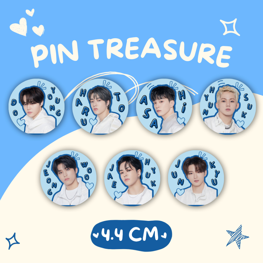 PIN TREASURE / BROS KPOP / PIN PENITI TREJO  / PIN BUTTON TEUME TREASURE MAKER