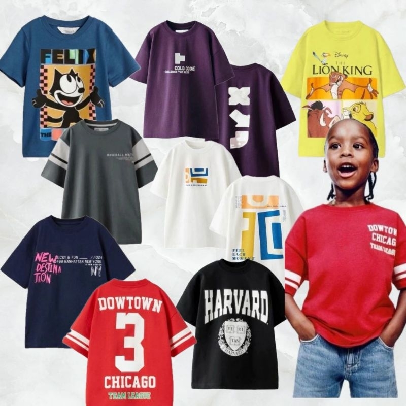 B480 KAOS ANAK COWOK ZARRAA NEW HARVARD BRANDED CMT