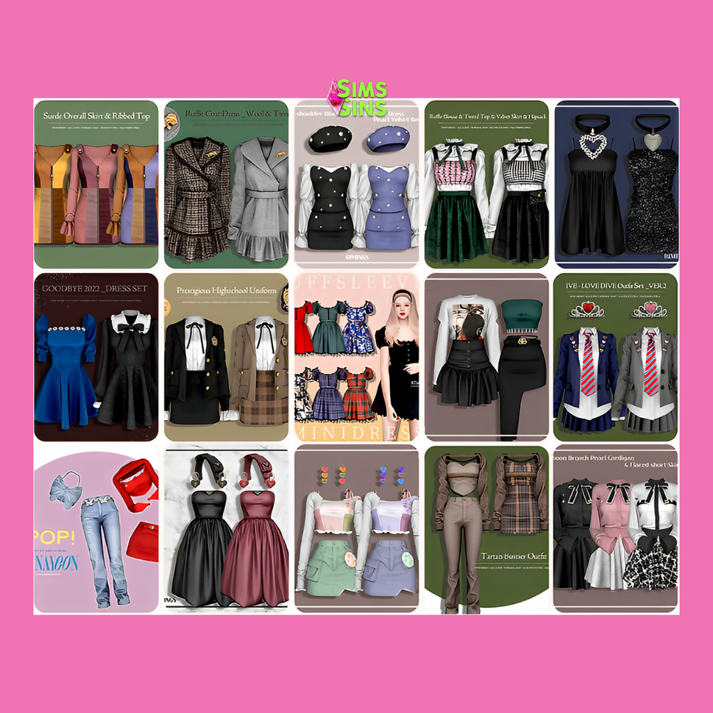 korean female packs - The Sims 4 Custom Content (CC) Fashion