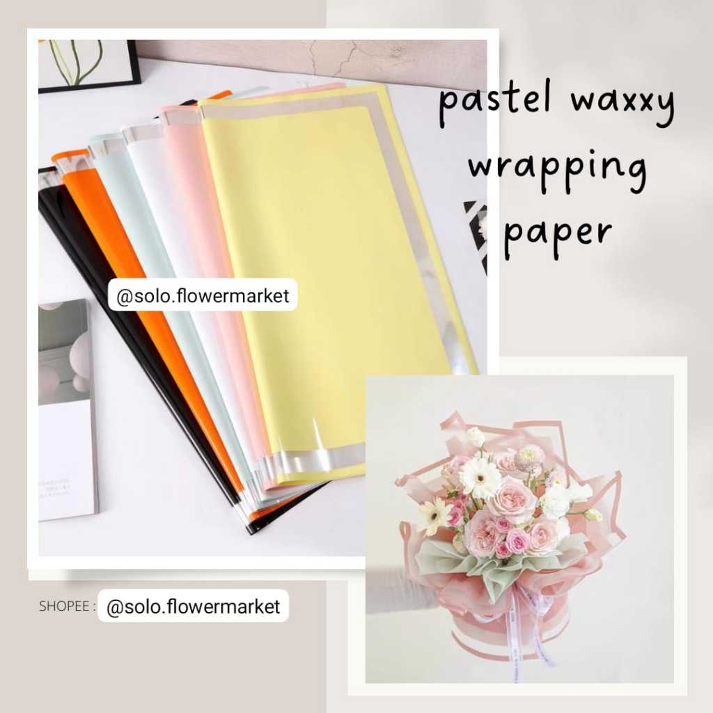 

[TERLENGKAP] PASTEL WAXXY OPP WRAPPING PAPER TRANSPARENT FRAME GOLD LINE FLOWER WRAPPING CELLOPHANE WATERPROOF KERTAS BUKET BUNGA BUNGKUS