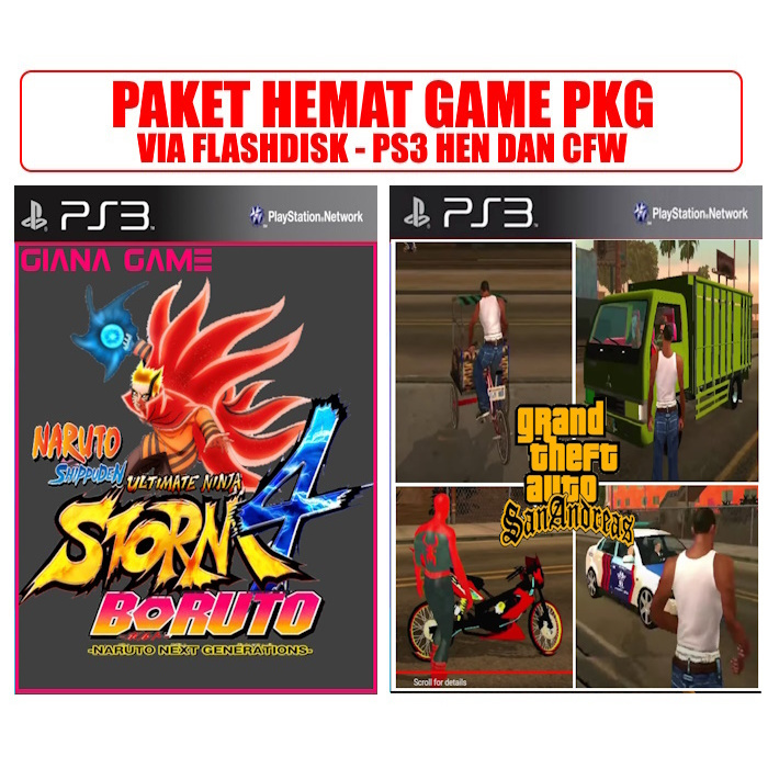 Game ps3 naruto boruto + GTA indo