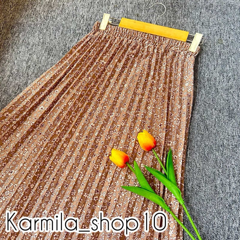 Rok Plisket Motif bunga Asoka - rok Skirt Bunga