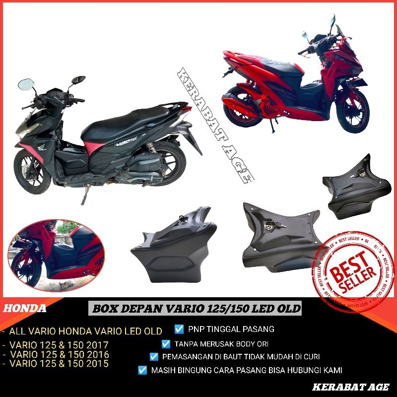 Aksesoris Asesoris Box Depan Tengah Dashboard HONDA VARIO 125&150 LED OLD 2015,2016,2017