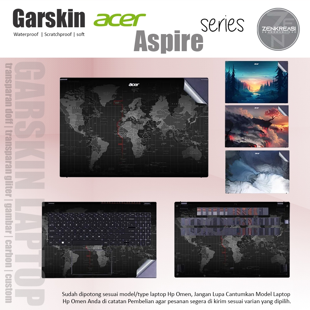 Garskin Laptop Acer Aspire series | Garskin Laptop FullBody | Skin Laptop Protector | Garskin Transp