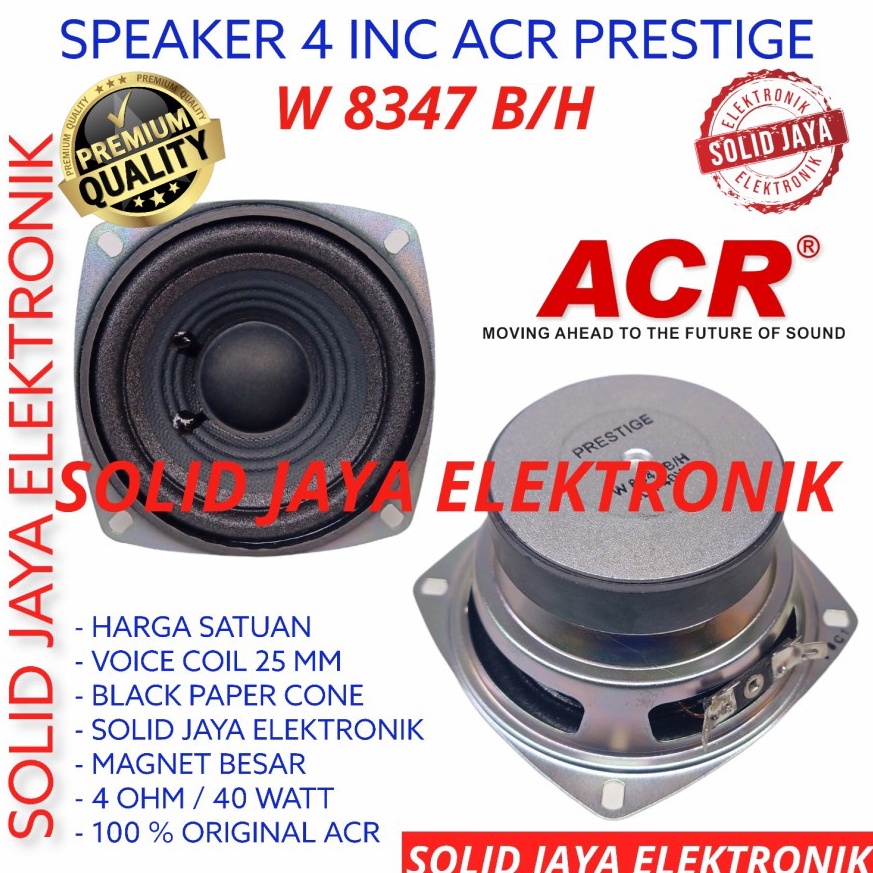 Menarik SPEAKER ACR 4 INC W 8347 BH WOOFER ACR PRESTIGE 4 OHM 4W INCH IN W8347BH 4 WATT W MURNI W834