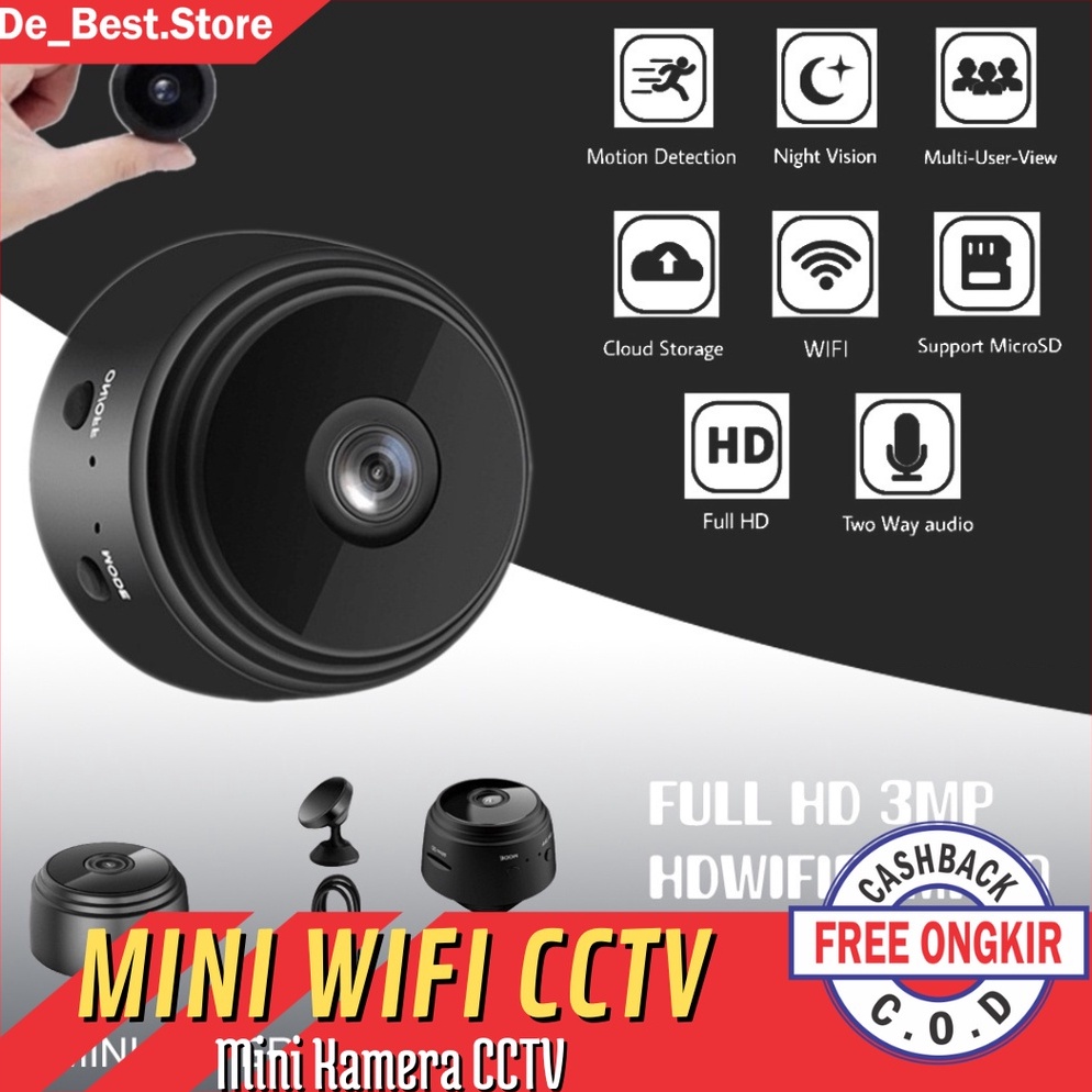 Terbaik Mini Kamera CCTV 18 Pixels  Mini WiFi IP Camera CCTV Wide Angle 18P GNA8 A9