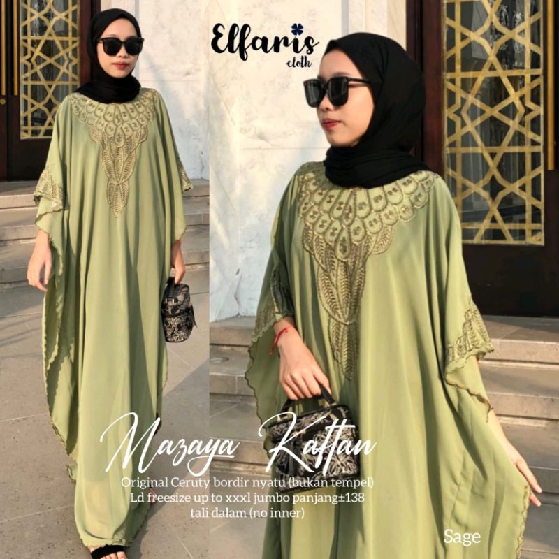Kaftan Masayu marlyn ceruty Bordir fit to XXXL