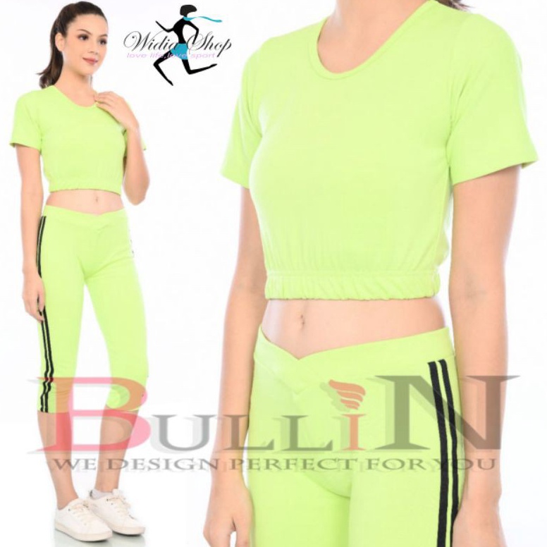 Terpercaya baju senam crop wanita  Bullin