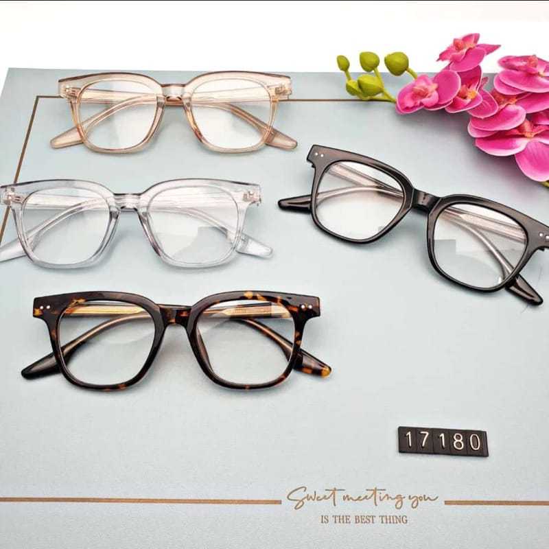 Kacamata Kotak Frame Tebal Desain Baru Kacamata Minus Plastik Modis Anti Cahaya Biru Kualitas Terbai