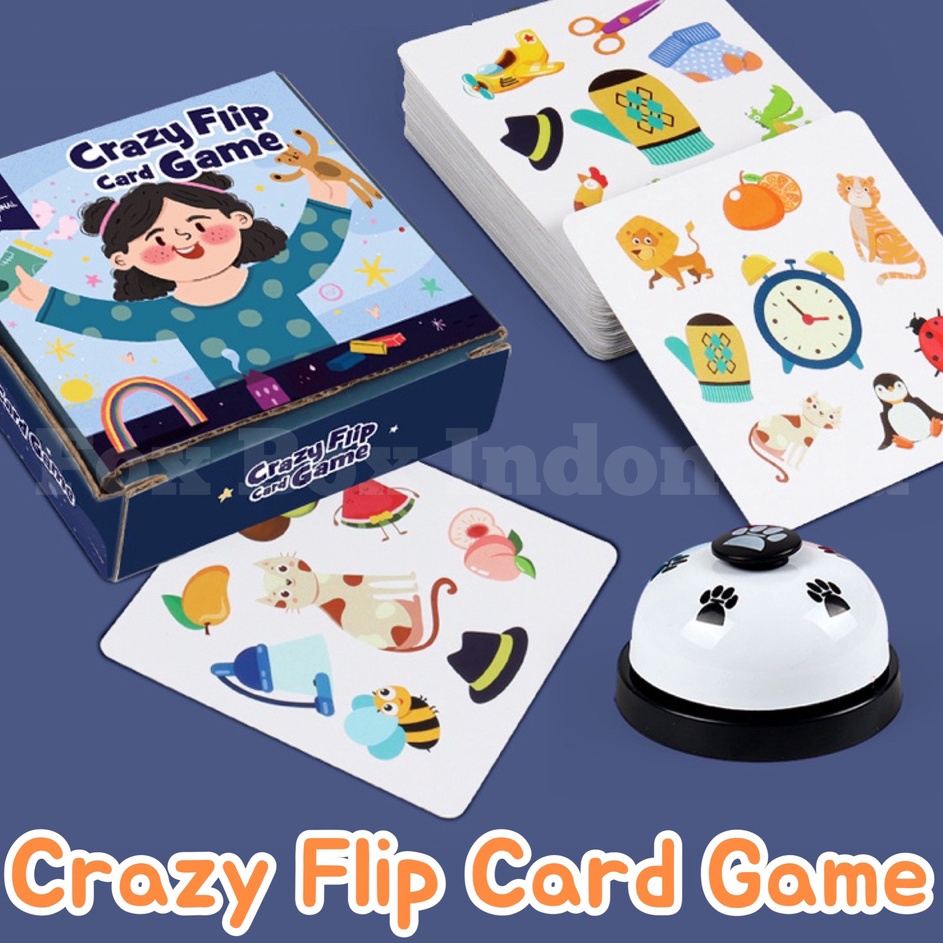 ORIGINAL Crazy Flip Card Game  Mainan Kartu untuk Konsentrasi Akurasi Fokus dan Kecepatan  Fox Box I