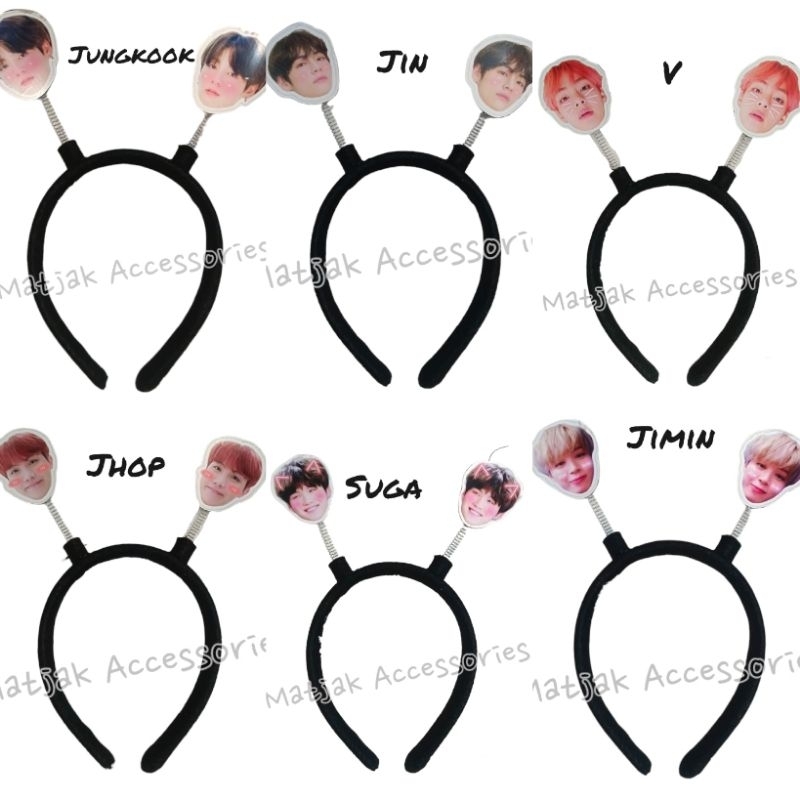 Bando KPop BTS premium tuing tuing Army RM SUGA JHOP V JUNGKOOK headbands konser custom wajah