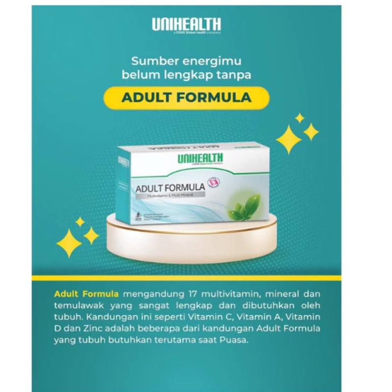 Adult Formula Unihealth Multivitamin Dan Mineral Per Box 30 kapsul