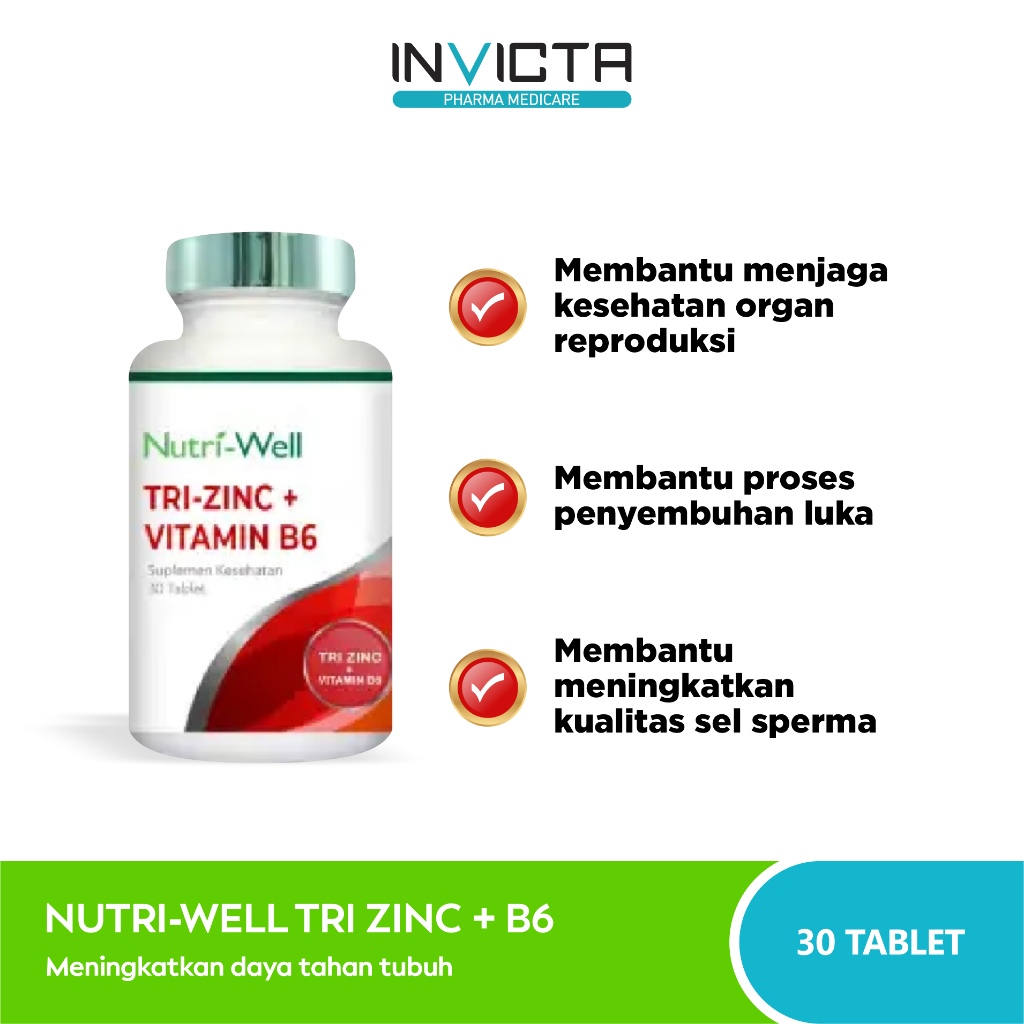 Nutriwell Tri Zinc plus Vitamin B6 - 30 Tablet