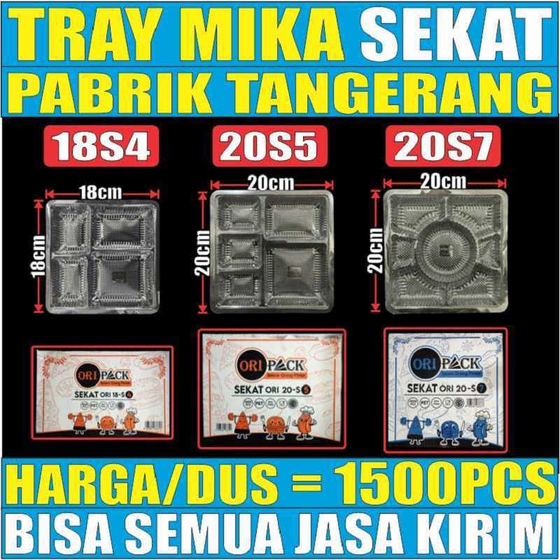 Mika Tray Sekat 18s4 sekat 4 atau 20s5 sekat 5 atau 20s7 Sekat 7 U Kotak Nasi Per Dus bisa jskrm