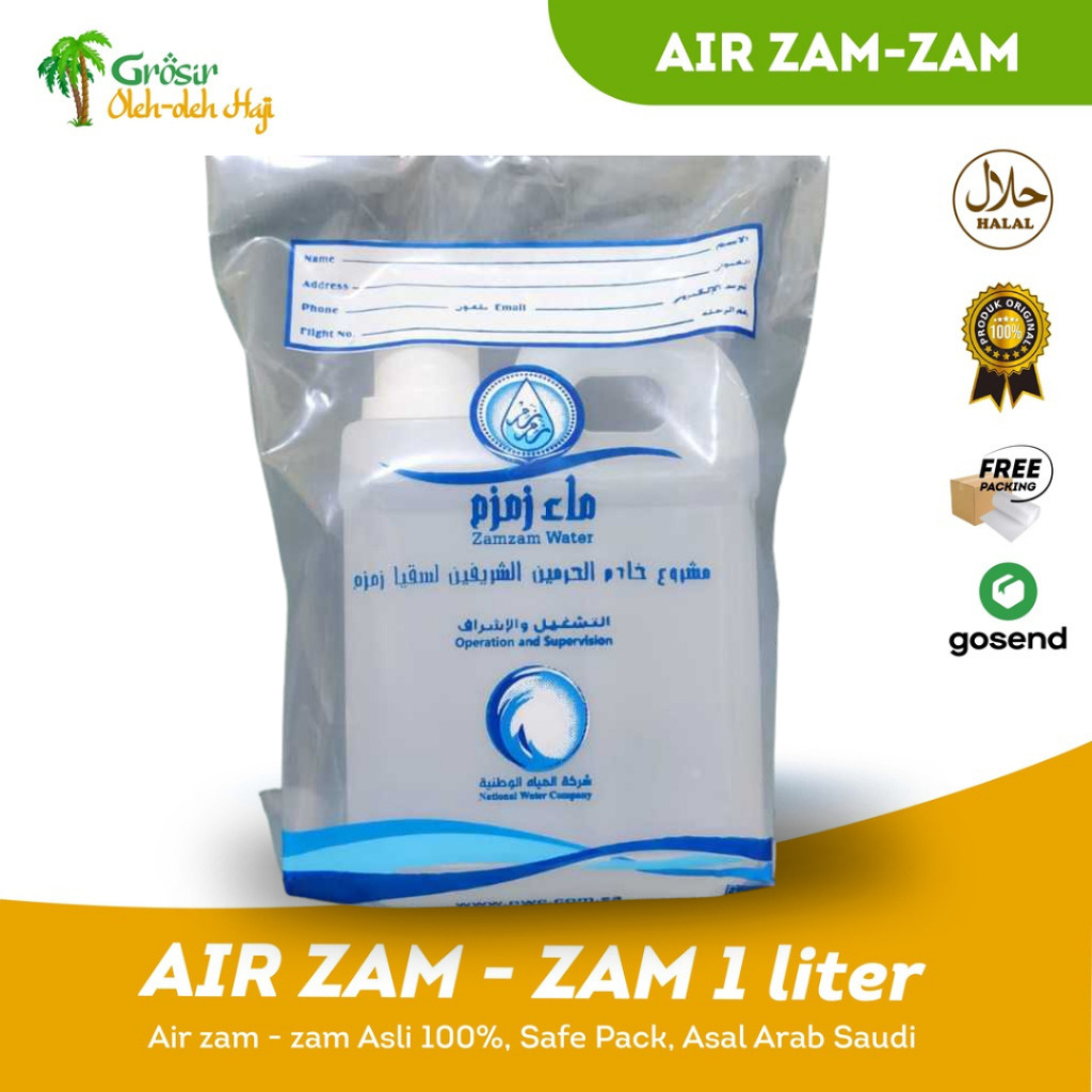 

Air Zamzam 1 Liter Murah Asli 100% Mekah Zam Zam Kemasan Jerigen Tanpa Campuran Oleh Oleh Haji dan Umroh